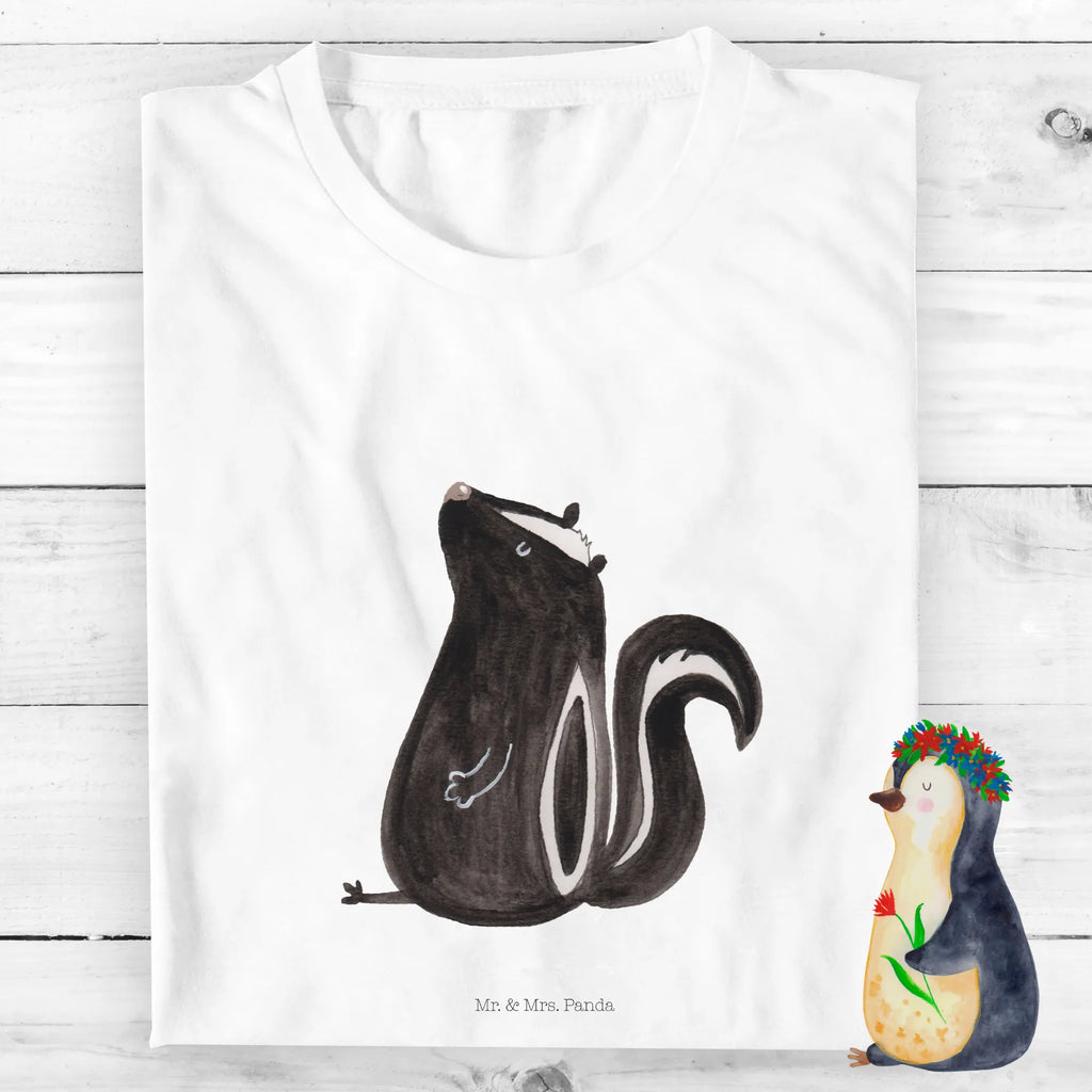 Organiczna koszulka dziecięca skunks siedzenie Kinder T-Shirt, Kinder T-Shirt Mädchen, Kinder T-Shirt Jungen, Stinktier, Skunk, Besserwisser, Spruch, Recht, Büro, Stinki, Raubtier, Wildtier, Stinker