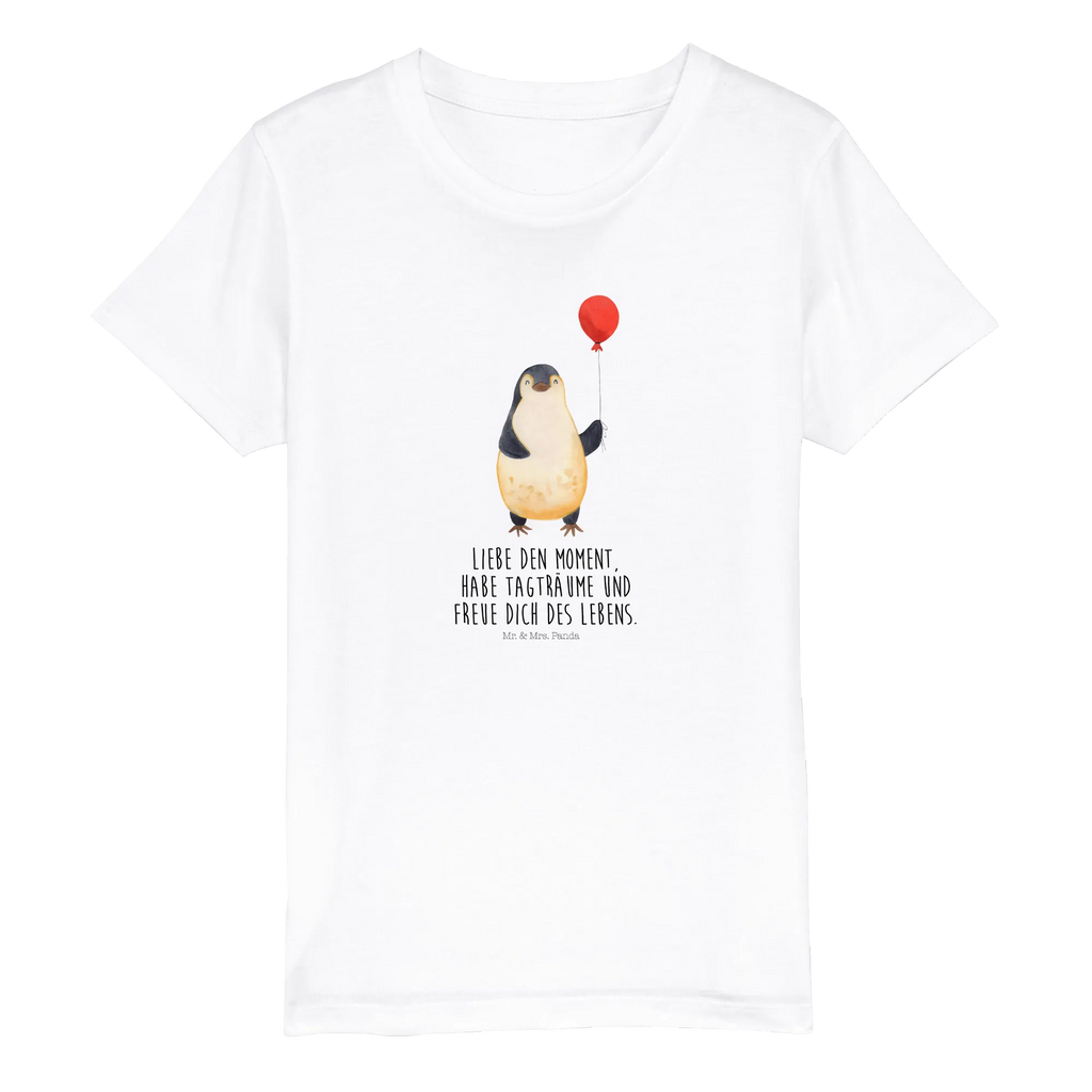 Organiczna koszulka dziecięca pingwin balon Kinder T-Shirt Jungen, Kinder T-Shirt, Kinder T-Shirt Mädchen, Pinguin, Neustart, Tagträume, Luftballon, Lebenslust, Motivation, Liebe, Geschenk Freundin, Geschenkidee, Pinguine, Neues Leben, Glück, Beste Freundin