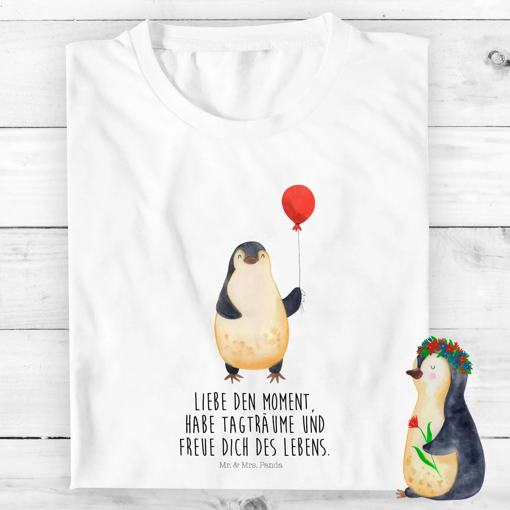 Organiczna koszulka dziecięca pingwin balon Kinder T-Shirt Jungen, Kinder T-Shirt, Kinder T-Shirt Mädchen, Pinguin, Neustart, Tagträume, Luftballon, Lebenslust, Motivation, Liebe, Geschenk Freundin, Geschenkidee, Pinguine, Neues Leben, Glück, Beste Freundin