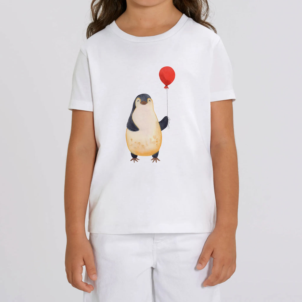 Organiczna koszulka dziecięca pingwin balon Kinder T-Shirt Jungen, Kinder T-Shirt, Kinder T-Shirt Mädchen, Pinguin, Neustart, Tagträume, Luftballon, Lebenslust, Motivation, Liebe, Geschenk Freundin, Geschenkidee, Pinguine, Neues Leben, Glück, Beste Freundin