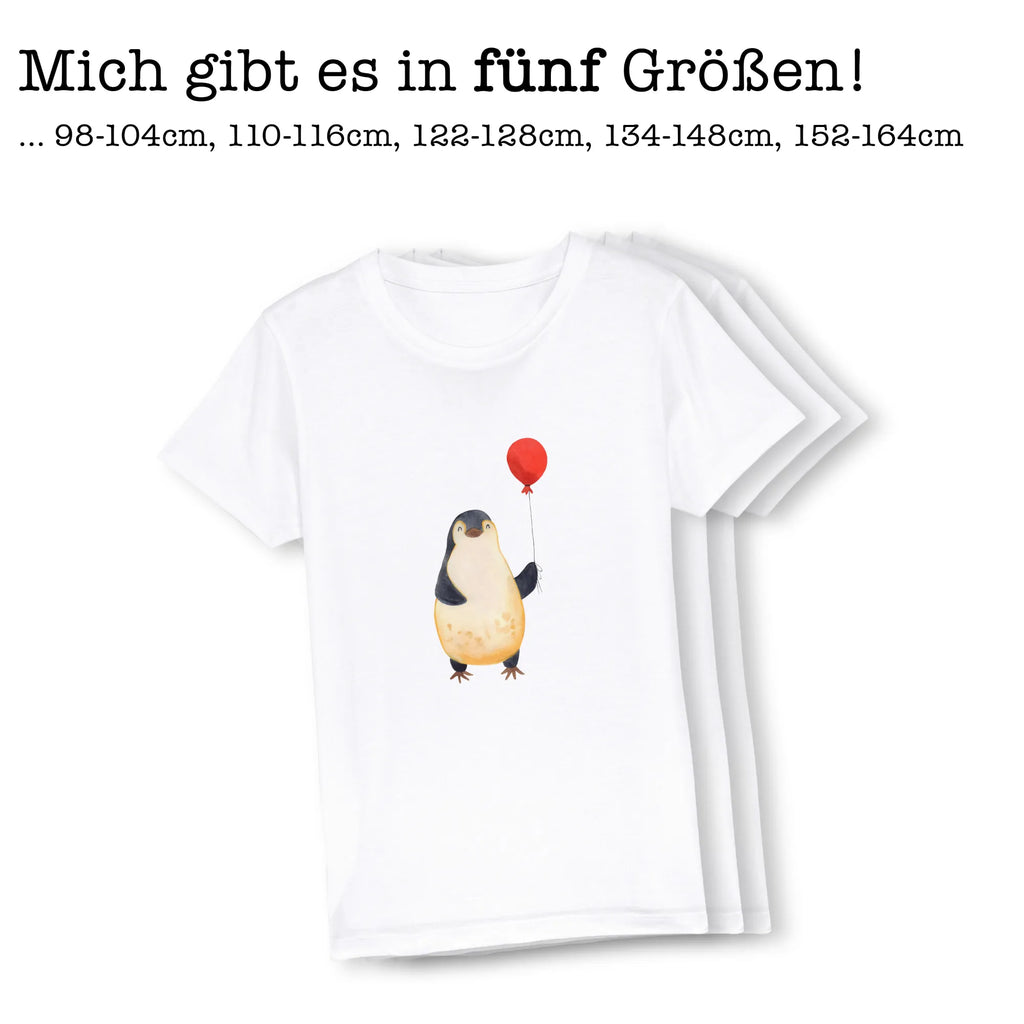 Organiczna koszulka dziecięca pingwin balon Kinder T-Shirt Jungen, Kinder T-Shirt, Kinder T-Shirt Mädchen, Pinguin, Neustart, Tagträume, Luftballon, Lebenslust, Motivation, Liebe, Geschenk Freundin, Geschenkidee, Pinguine, Neues Leben, Glück, Beste Freundin
