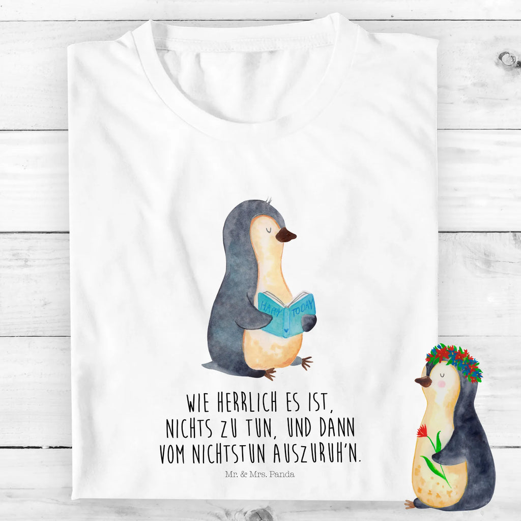 Organic Kids T-Shirt Penguin A book Kinder T-Shirt Mädchen, Kinder T-Shirt, Kinder T-Shirt Jungen, Pinguin, Ferien, Pinguine, Lesen, Faulenzen, Buch, Urlaub, Freizeit, Nichtstun, Bücherwurm