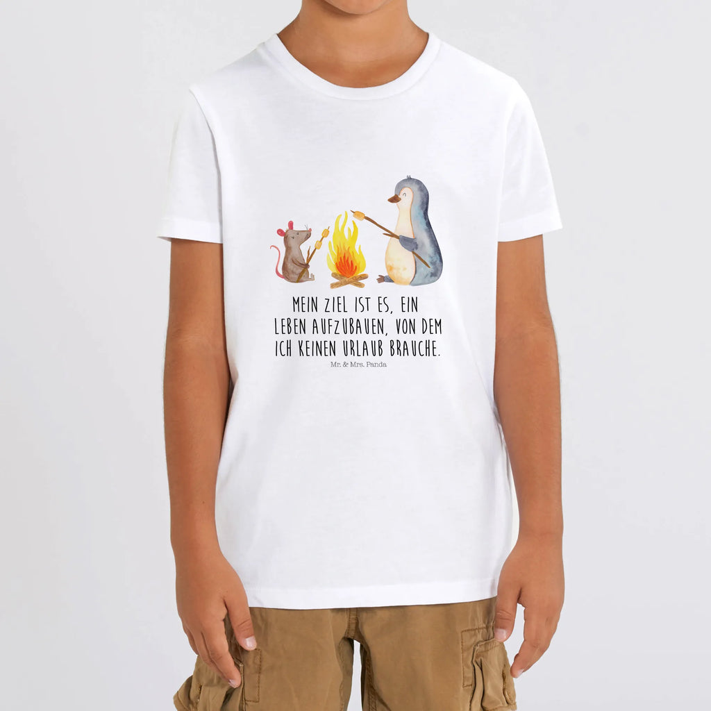 Organiczna koszulka dziecięca pingwin ognisko Kinder T-Shirt, Kinder T-Shirt Mädchen, Kinder T-Shirt Jungen, Pinguin, Arbeit, Lebensspruch, Marshmallows, Motivation, Büroalltag, Pinguine, Lebensmotivation, Job, Liebe, Feuer, Neustart, Lagerfeuer, Grillen, Leben, Büro, Maus