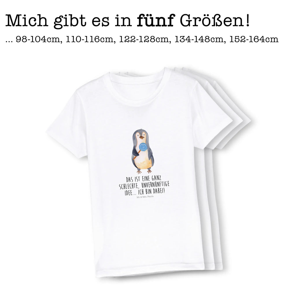 Organiczna koszulka dziecięca pingwin lizak Kinder T-Shirt Jungen, Kinder T-Shirt Mädchen, Kinder T-Shirt, Pinguin, Ganove, Rebell, Lolli, Süßigkeiten, Blödsinn, Pinguine, Rabauke, Spruch, Gauner