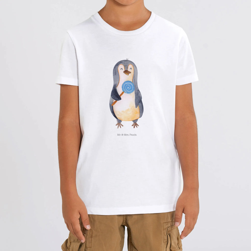 Organiczna koszulka dziecięca pingwin lizak Kinder T-Shirt Jungen, Kinder T-Shirt Mädchen, Kinder T-Shirt, Pinguin, Ganove, Rebell, Lolli, Süßigkeiten, Blödsinn, Pinguine, Rabauke, Spruch, Gauner