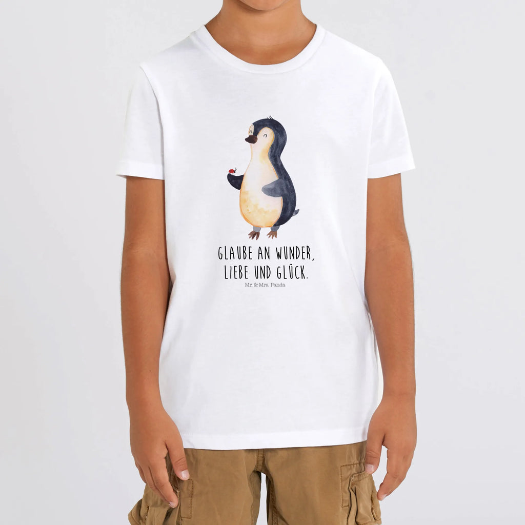 Organiczna koszulka dziecięca Pingwin biedronka Kinder T-Shirt Mädchen, Kinder T-Shirt Jungen, Kinder T-Shirt, Pinguin, Glück, Liebe, Marienkäfer, Pinguine, Wunder, Freude, Lebensfreude
