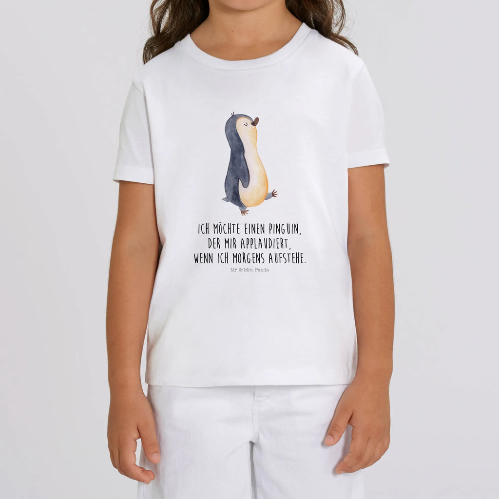 Organiczna koszulka dziecięca Pingwin maszerować Kinder T-Shirt Jungen, Kinder T-Shirt Mädchen, Kinder T-Shirt, Pinguin, Schwester, Langschläfer, Pinguine, Familie, Frühaufsteher, Bruder