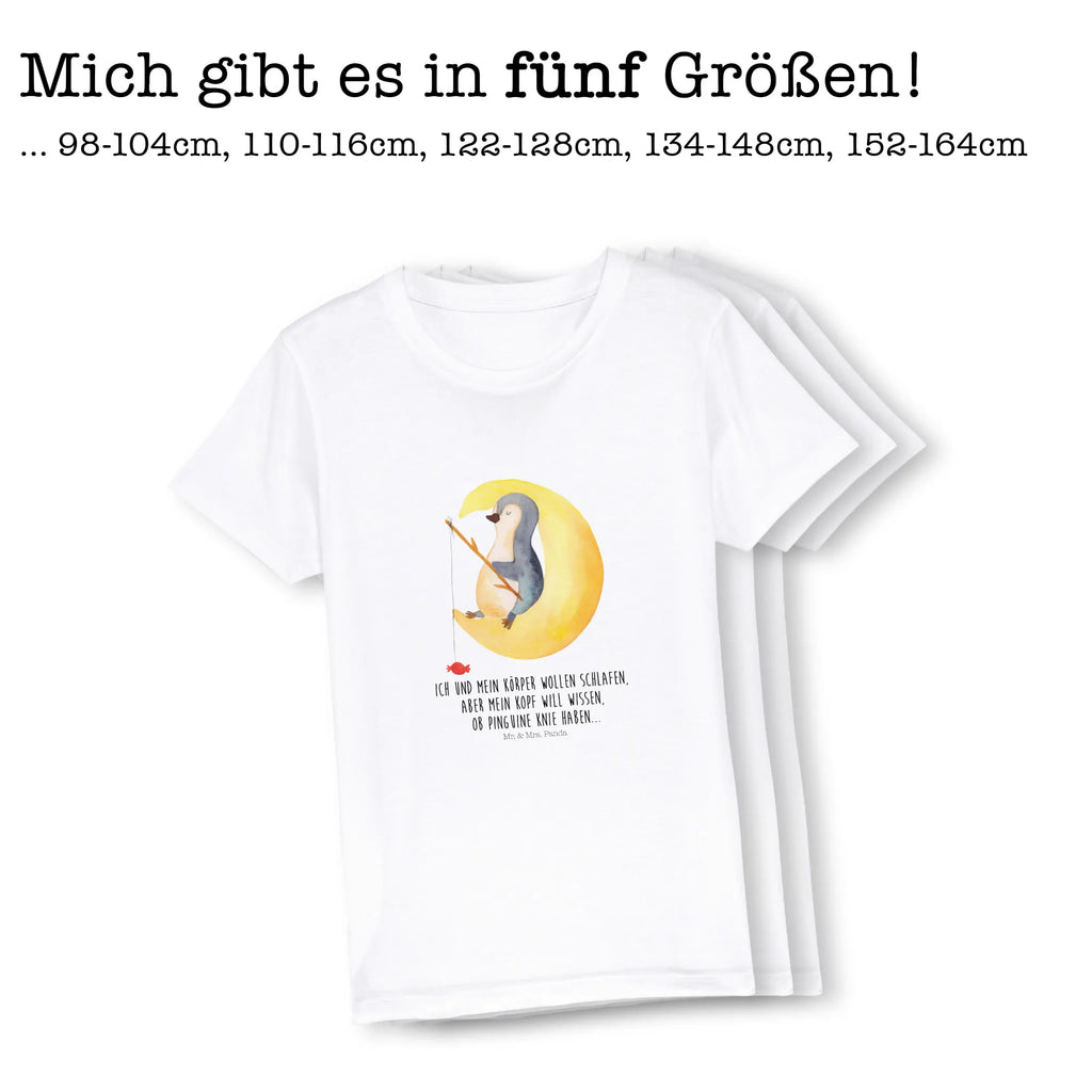 Organiczna koszulka dziecięca pingwin księżyc Kinder T-Shirt Jungen, Kinder T-Shirt, Kinder T-Shirt Mädchen, Pinguin, schlafen, Spruch, Pinguine, Nachtruhe, Schlafzimmer, Schlafstörungen, Gästezimmer, Einschlafen