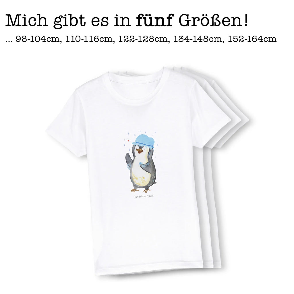 Organiczna koszulka dziecięca Pingwin Prysznic Kinder T-Shirt Jungen, Kinder T-Shirt Mädchen, Kinder T-Shirt, Pinguin, Lebensmotto, glücklich sein, Dusche, Duschen, Neustart, Motivation, Pinguine, Neuanfang