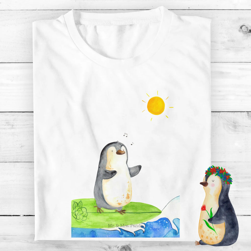 Organiczna koszulka dziecięca Pingwin surfista Kinder T-Shirt Mädchen, Kinder T-Shirt Jungen, Kinder T-Shirt, Pinguin, Hawaii, Urlaub, Wellen Reiten, Pinguine, Portugal, Surfen, Surfer, Wellen