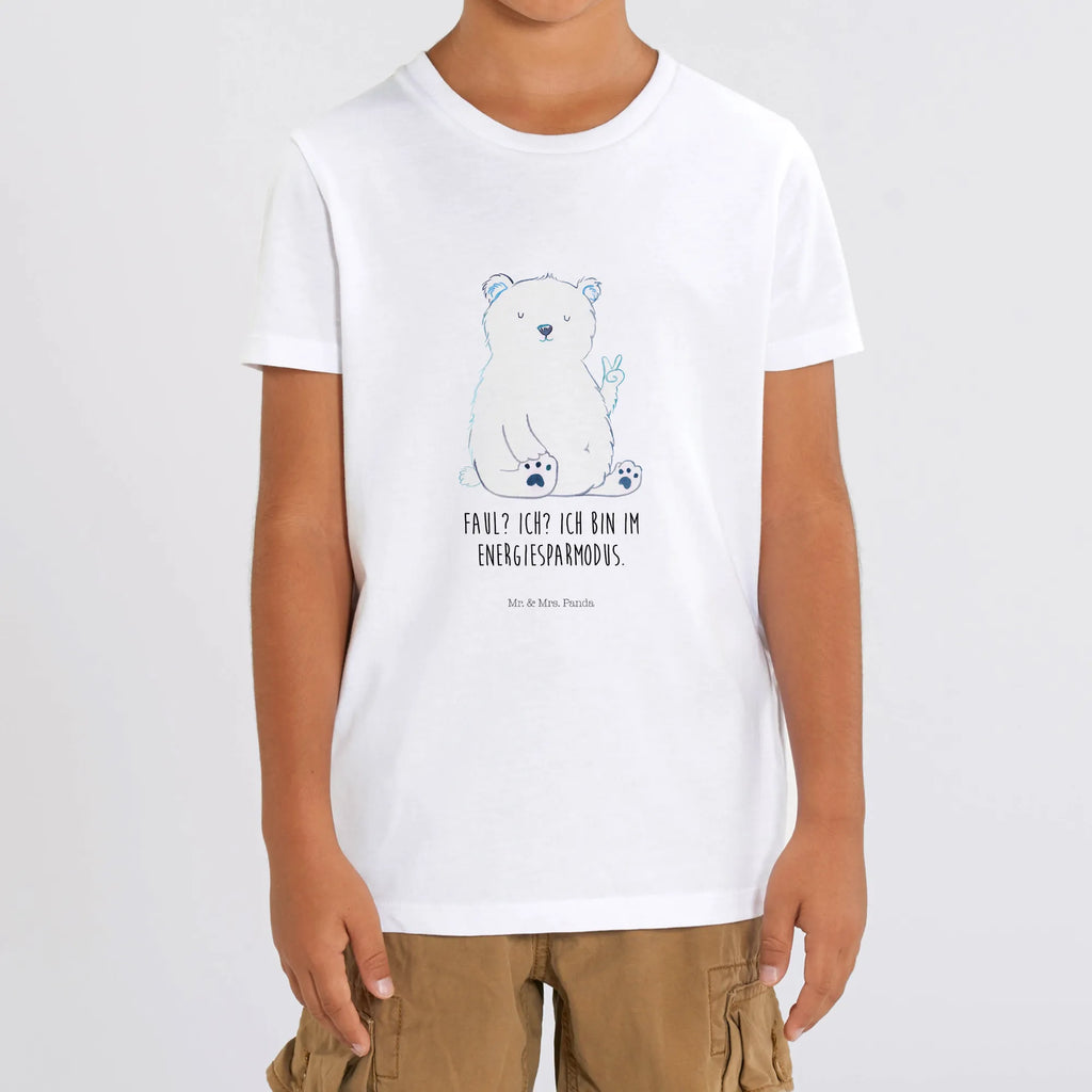 Organic Kinder T-Shirt Eisbär Faul Kinder T-Shirt Mädchen, Kinder T-Shirt, Kinder T-Shirt Jungen, Bär, Teddybär, Teddy, Nordpol, Bürojob, Arbeit, Homeoffice, Arbeitsplatz, Eisbär, Faul, Büro, Entspannen, Relaxen