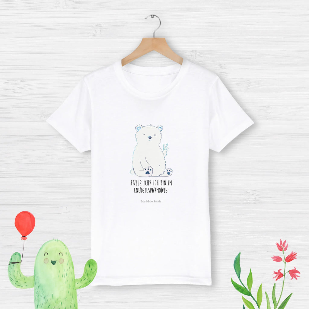 Organic Kinder T-Shirt Eisbär Faul Kinder T-Shirt Mädchen, Kinder T-Shirt, Kinder T-Shirt Jungen, Bär, Teddybär, Teddy, Nordpol, Bürojob, Arbeit, Homeoffice, Arbeitsplatz, Eisbär, Faul, Büro, Entspannen, Relaxen