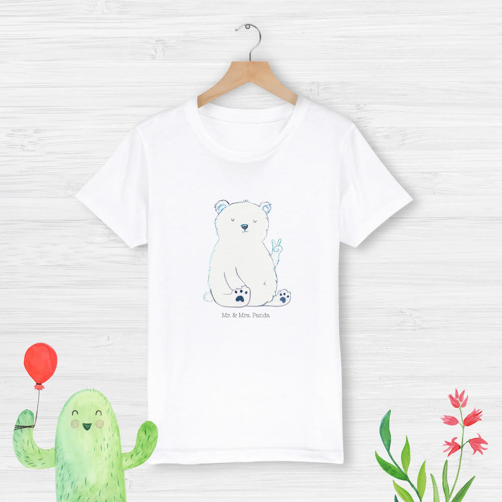 Organic Kinder T-Shirt Eisbär Faul Kinder T-Shirt Mädchen, Kinder T-Shirt, Kinder T-Shirt Jungen, Bär, Teddybär, Teddy, Nordpol, Bürojob, Arbeit, Homeoffice, Arbeitsplatz, Eisbär, Faul, Büro, Entspannen, Relaxen