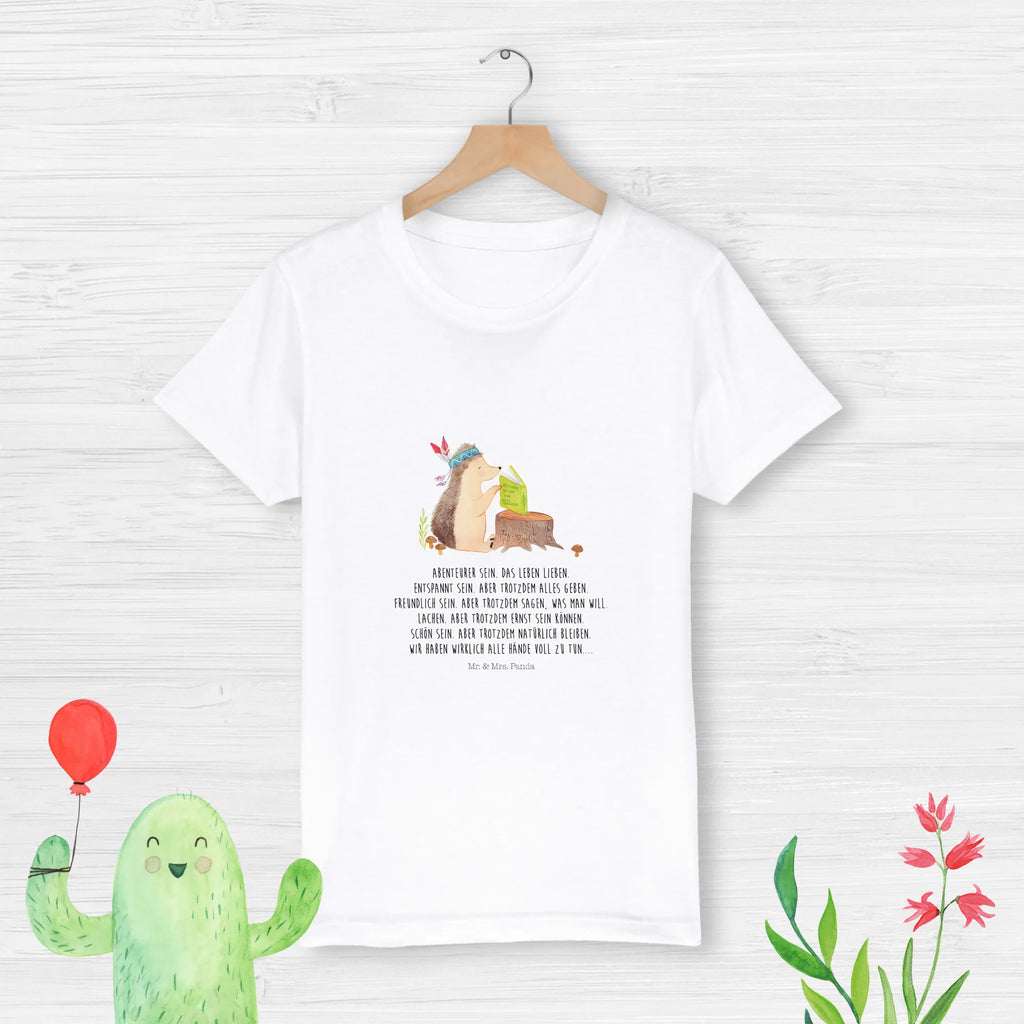 Organiczna koszulka dziecięca jeż Ozdoba z piór Kinder T-Shirt Jungen, Kinder T-Shirt, Kinder T-Shirt Mädchen, Waldtiere, Tiere, Igel, Abenteuer, Camping, Indianer, Lagerfeuer