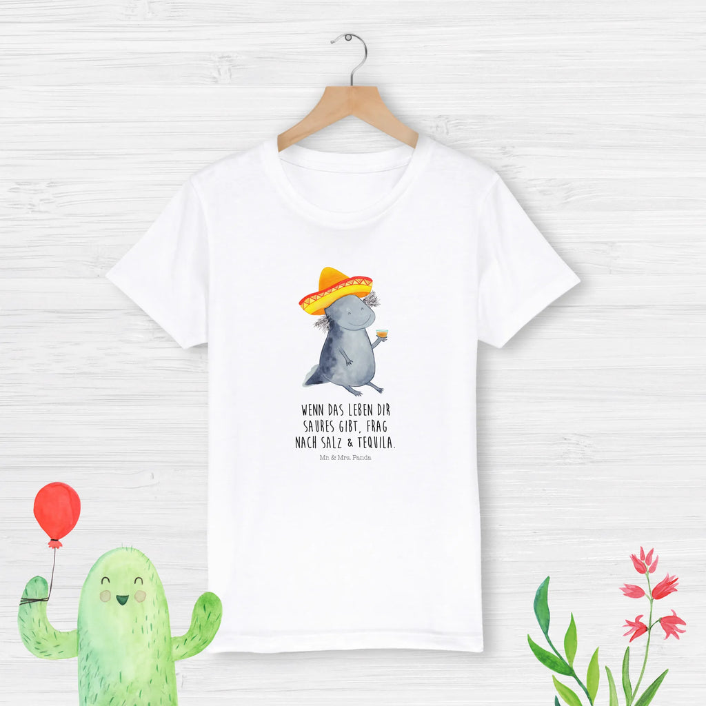 Organic Kids T-Shirt axolotl tequila Kinder T-Shirt Mädchen, Kinder T-Shirt Jungen, Kinder T-Shirt, Axolotl, Molch, Mexico, Lurch, Feuersalamander, Sombrero, Feuerdrache, Spruch, Tequila, Motivation, Axolot, Lurche, Mexiko, Zitrone, Schwanzlurch