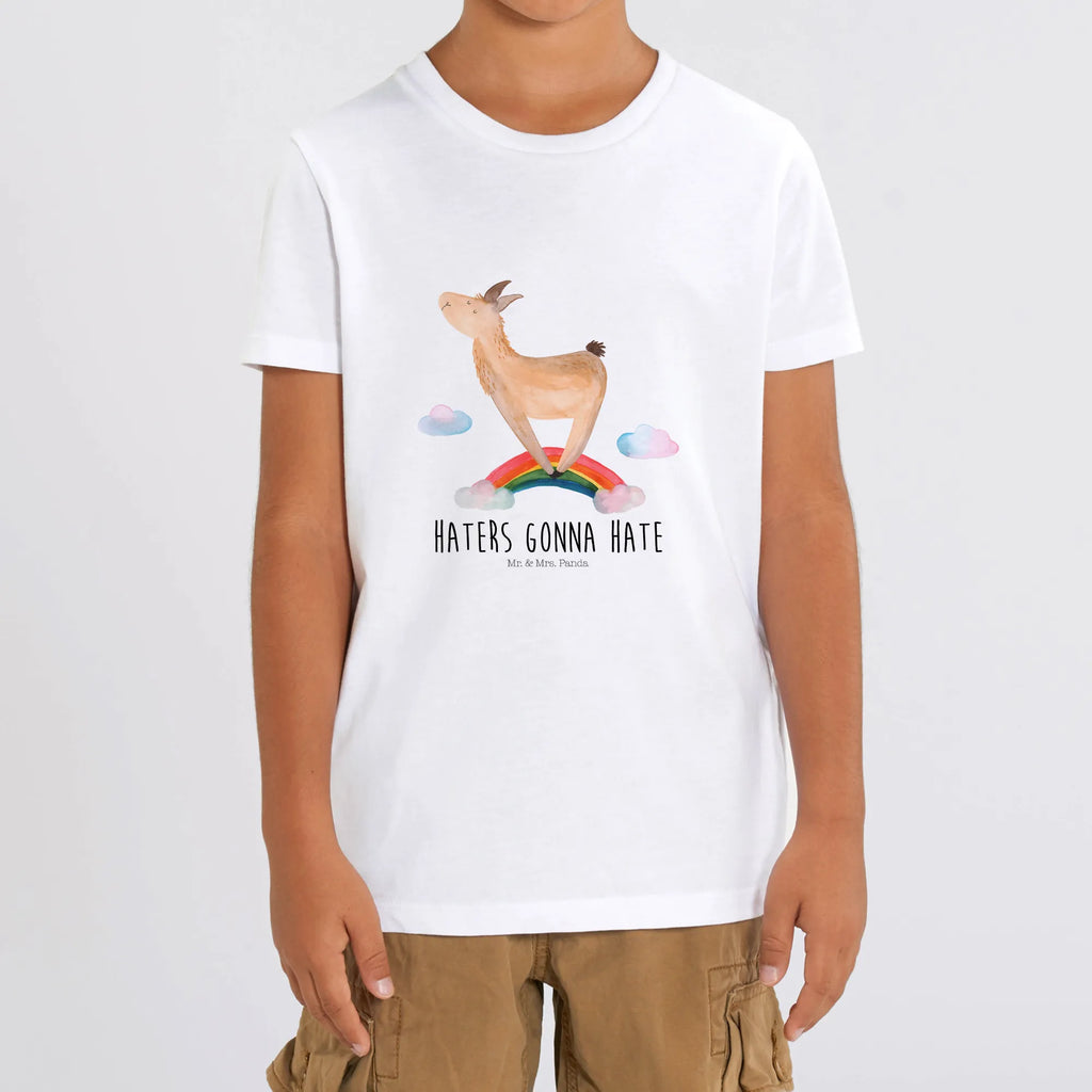 Organiczna koszulka dziecięca lama tęcza Kinder T-Shirt Jungen, Kinder T-Shirt, Kinder T-Shirt Mädchen, Lama, Alpaka, Abi, Hobby, Lamas, Außenseiter, Wolkenland, Freiheit, Selbstständig, Regenbogen, Haters, Schule, Haters Gonna Hate
