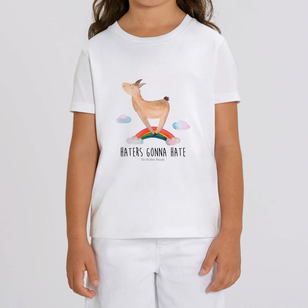 Organiczna koszulka dziecięca lama tęcza Kinder T-Shirt Jungen, Kinder T-Shirt, Kinder T-Shirt Mädchen, Lama, Alpaka, Abi, Hobby, Lamas, Außenseiter, Wolkenland, Freiheit, Selbstständig, Regenbogen, Haters, Schule, Haters Gonna Hate