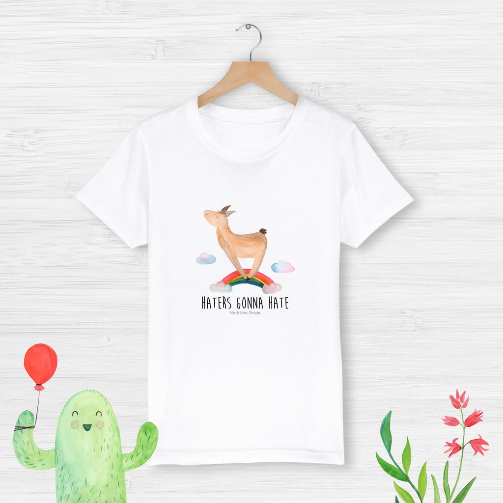 Organiczna koszulka dziecięca lama tęcza Kinder T-Shirt Jungen, Kinder T-Shirt, Kinder T-Shirt Mädchen, Lama, Alpaka, Abi, Hobby, Lamas, Außenseiter, Wolkenland, Freiheit, Selbstständig, Regenbogen, Haters, Schule, Haters Gonna Hate