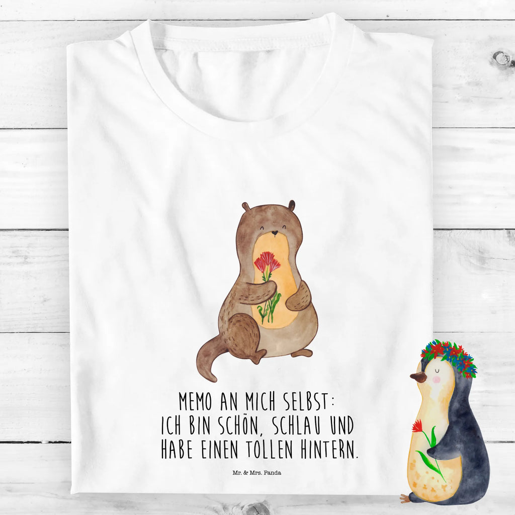 Organic Kids T-Shirt otter Bunch of flowers Kinder T-Shirt Jungen, Kinder T-Shirt, Kinder T-Shirt Mädchen, Otter, Seeotter, Fischotter, Otter Seeotter See Otter