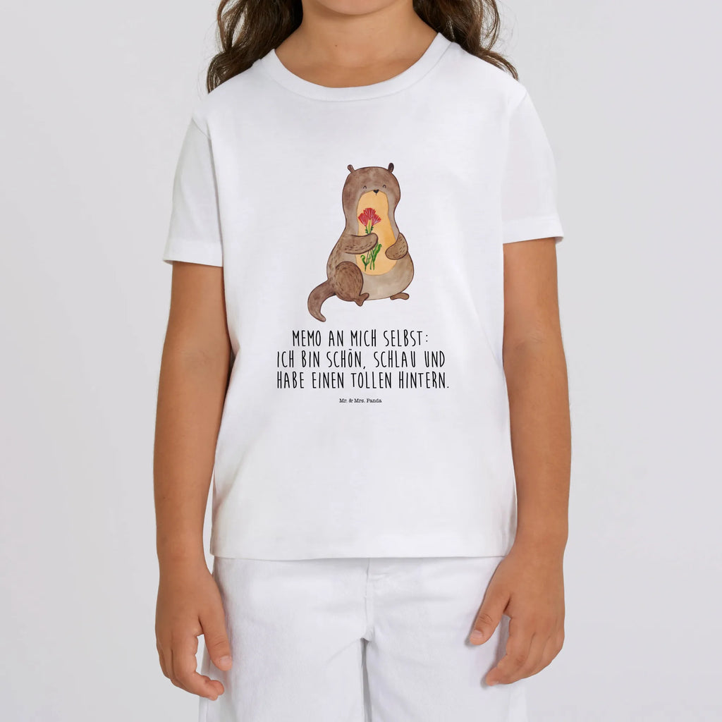Organic Kids T-Shirt otter Bunch of flowers Kinder T-Shirt Jungen, Kinder T-Shirt, Kinder T-Shirt Mädchen, Otter, Seeotter, Fischotter, Otter Seeotter See Otter