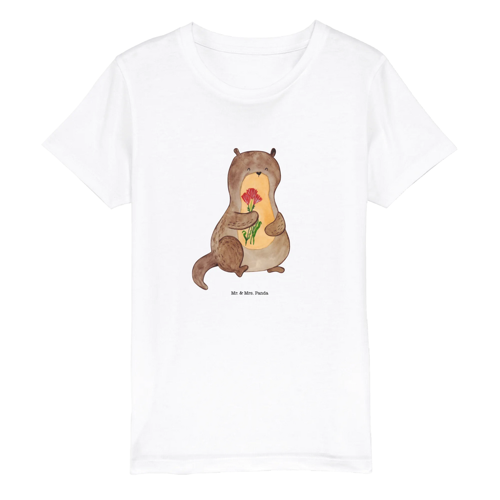 Organic Kids T-Shirt otter Bunch of flowers Kinder T-Shirt Jungen, Kinder T-Shirt, Kinder T-Shirt Mädchen, Otter, Seeotter, Fischotter, Otter Seeotter See Otter