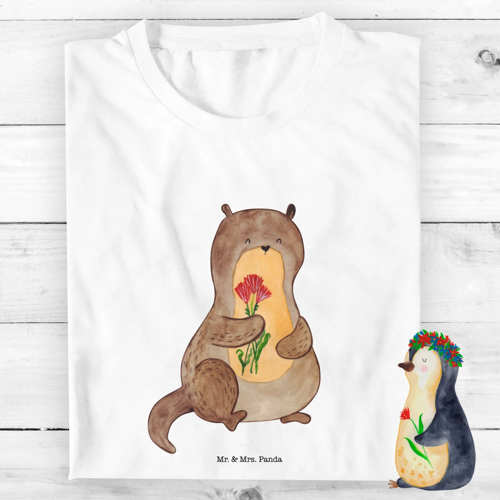 Organic Kids T-Shirt otter Bunch of flowers Kinder T-Shirt Jungen, Kinder T-Shirt, Kinder T-Shirt Mädchen, Otter, Seeotter, Fischotter, Otter Seeotter See Otter