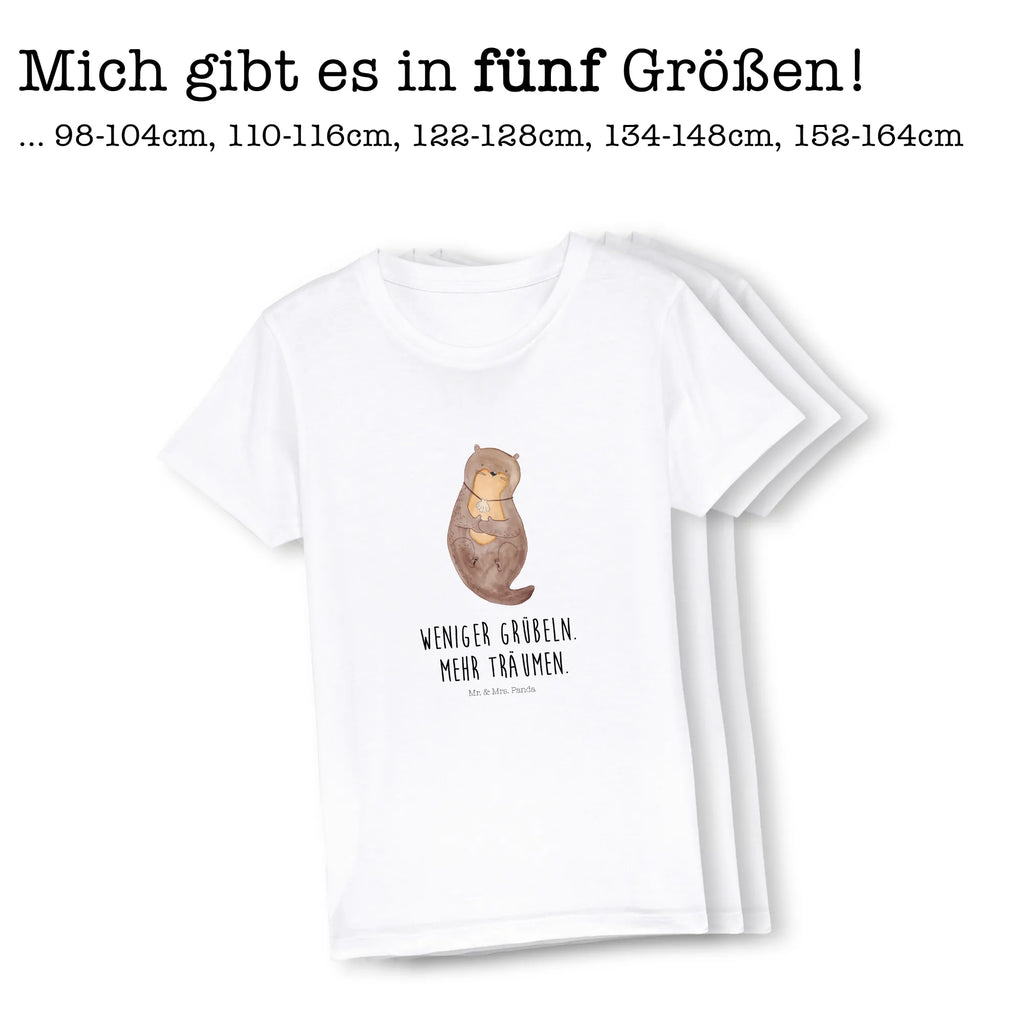 Organiczna koszulka dziecięca wydra muszla Kinder T-Shirt, Kinder T-Shirt Mädchen, Kinder T-Shirt Jungen, Otter, Fischotter, Seeotter, Otterliebe, Büro, grübeln, Tagträumen, träumen, Motivation