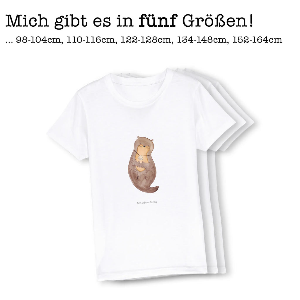 Organiczna koszulka dziecięca wydra muszla Kinder T-Shirt, Kinder T-Shirt Mädchen, Kinder T-Shirt Jungen, Otter, Fischotter, Seeotter, Otterliebe, Büro, grübeln, Tagträumen, träumen, Motivation