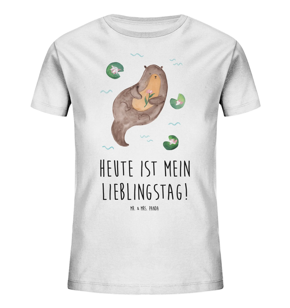 Organiczna koszulka dziecięca wydra lilia wodna Kinder T-Shirt Jungen, Kinder T-Shirt Mädchen, Kinder T-Shirt, Otter, Seeotter, Fischotter, Otter Seeotter See Otter