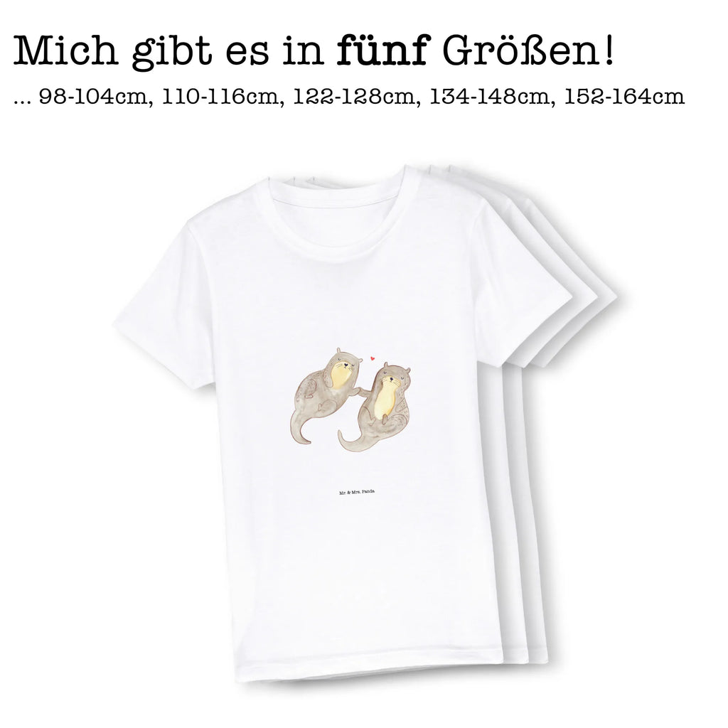 Organic Kids T-Shirt otter holding hands Kinder T-Shirt Mädchen, Kinder T-Shirt Jungen, Kinder T-Shirt, Otter, Seeotter, Fischotter, Otter Seeotter See Otter