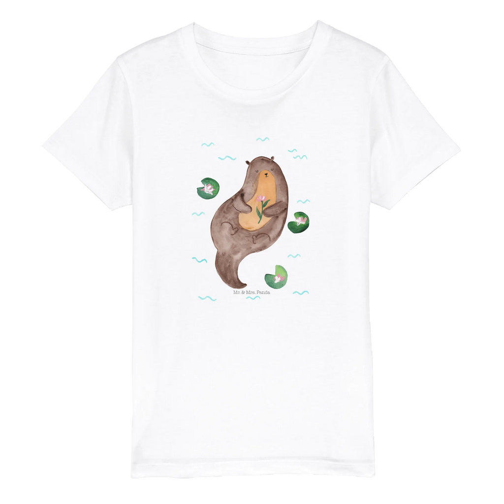 Organiczna koszulka dziecięca wydra lilia wodna Kinder T-Shirt Jungen, Kinder T-Shirt Mädchen, Kinder T-Shirt, Otter, Seeotter, Fischotter, Otter Seeotter See Otter