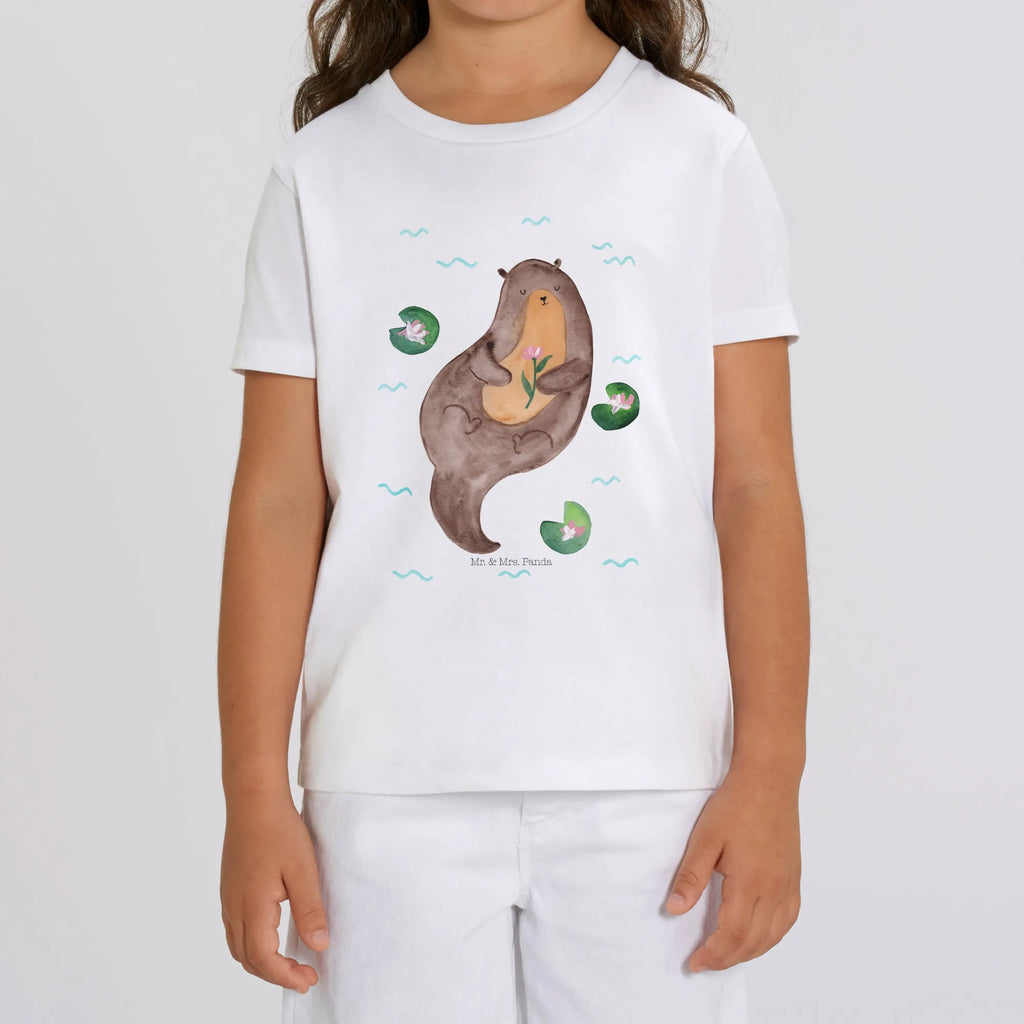 Organiczna koszulka dziecięca wydra lilia wodna Kinder T-Shirt Jungen, Kinder T-Shirt Mädchen, Kinder T-Shirt, Otter, Seeotter, Fischotter, Otter Seeotter See Otter