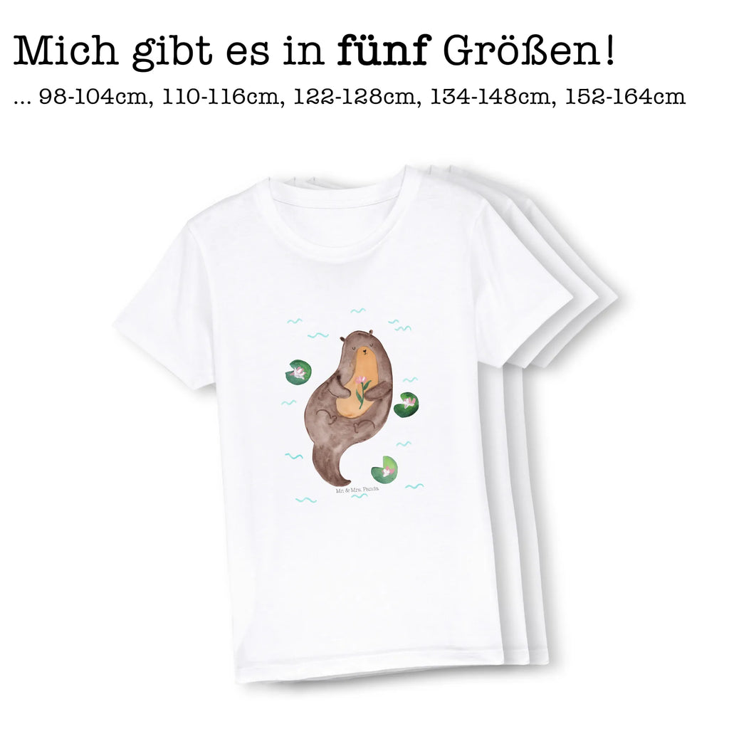 Organiczna koszulka dziecięca wydra lilia wodna Kinder T-Shirt Jungen, Kinder T-Shirt Mädchen, Kinder T-Shirt, Otter, Seeotter, Fischotter, Otter Seeotter See Otter