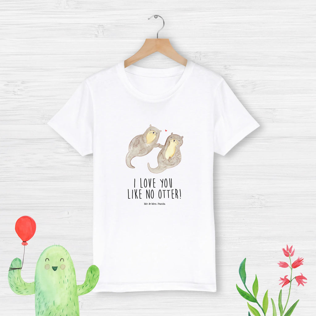 Organic Kids T-Shirt otter holding hands Kinder T-Shirt Mädchen, Kinder T-Shirt Jungen, Kinder T-Shirt, Otter, Seeotter, Fischotter, Otter Seeotter See Otter