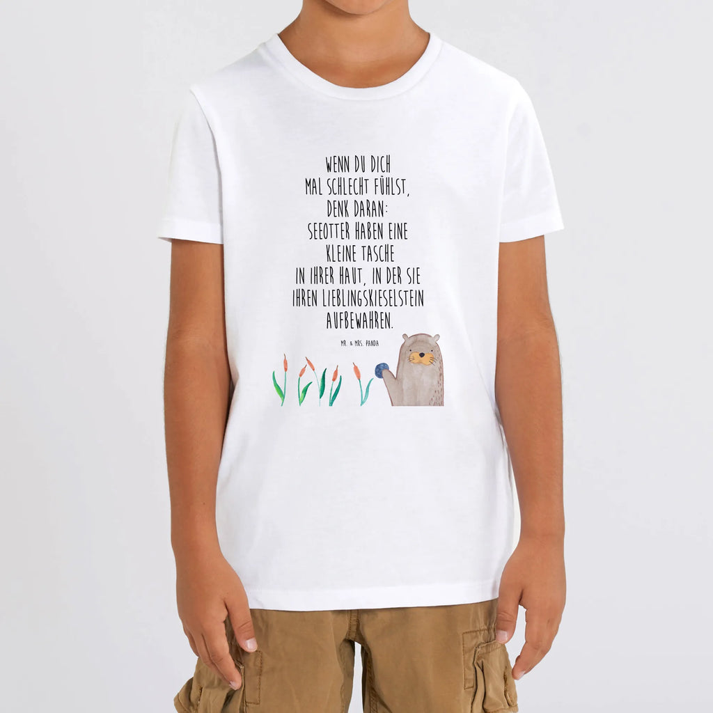 Organiczna koszulka dziecięca wydra kamień Kinder T-Shirt Jungen, Kinder T-Shirt Mädchen, Kinder T-Shirt, Otter, Seeotter, Fischotter, Otter Seeotter See Otter