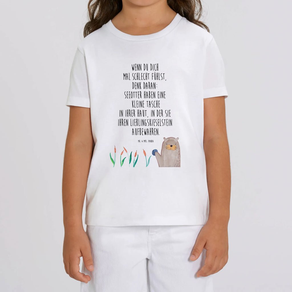 Organiczna koszulka dziecięca wydra kamień Kinder T-Shirt Jungen, Kinder T-Shirt Mädchen, Kinder T-Shirt, Otter, Seeotter, Fischotter, Otter Seeotter See Otter
