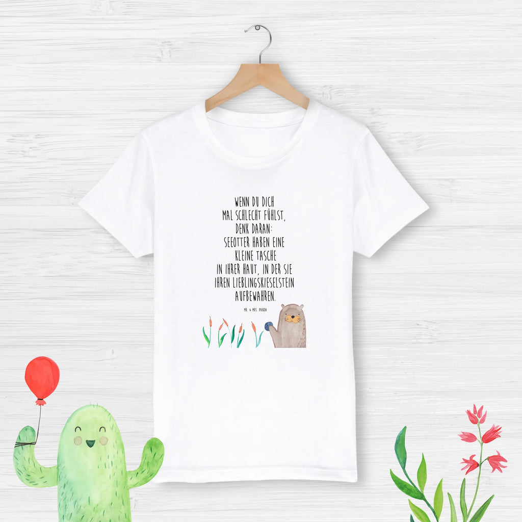 Organiczna koszulka dziecięca wydra kamień Kinder T-Shirt Jungen, Kinder T-Shirt Mädchen, Kinder T-Shirt, Otter, Seeotter, Fischotter, Otter Seeotter See Otter