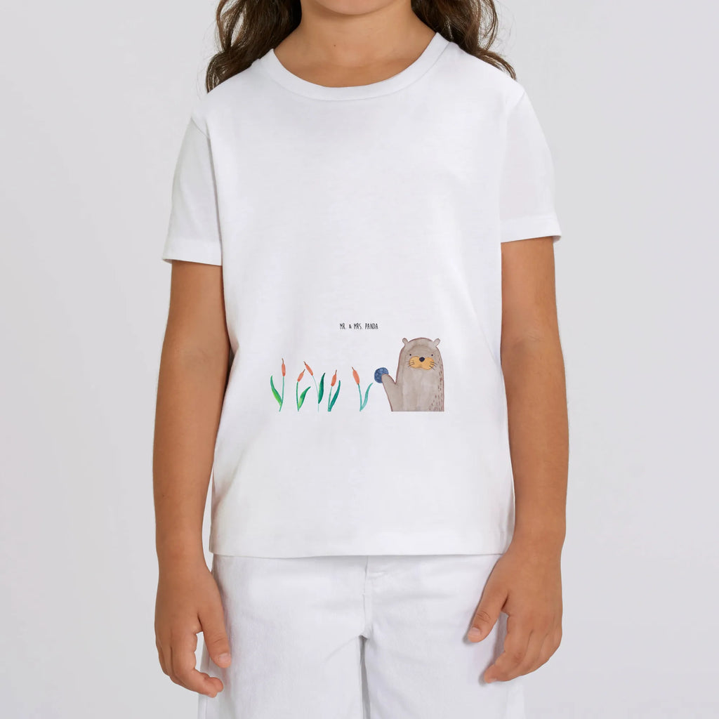 Organiczna koszulka dziecięca wydra kamień Kinder T-Shirt Jungen, Kinder T-Shirt Mädchen, Kinder T-Shirt, Otter, Seeotter, Fischotter, Otter Seeotter See Otter