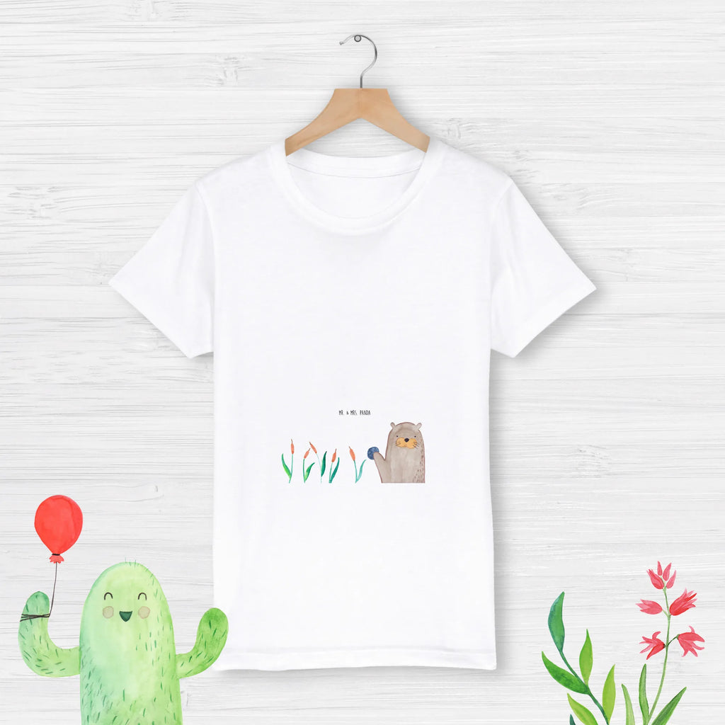 Organiczna koszulka dziecięca wydra kamień Kinder T-Shirt Jungen, Kinder T-Shirt Mädchen, Kinder T-Shirt, Otter, Seeotter, Fischotter, Otter Seeotter See Otter