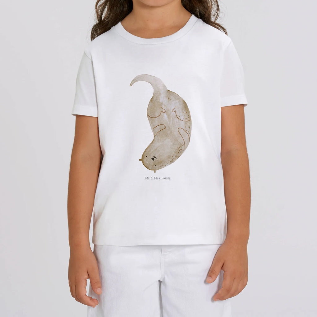 Organic Kinder T-Shirt Otter Kopfüber Kinder T-Shirt, Kinder T-Shirt Mädchen, Kinder T-Shirt Jungen, Otter, Seeotter, Fischotter, Otter Seeotter See Otter