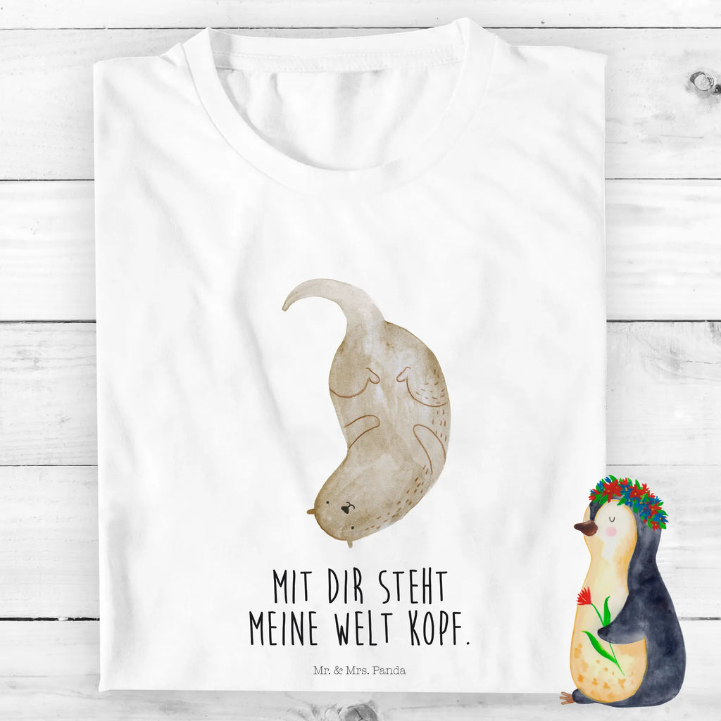 Organic Kinder T-Shirt Otter Kopfüber Kinder T-Shirt, Kinder T-Shirt Mädchen, Kinder T-Shirt Jungen, Otter, Seeotter, Fischotter, Otter Seeotter See Otter