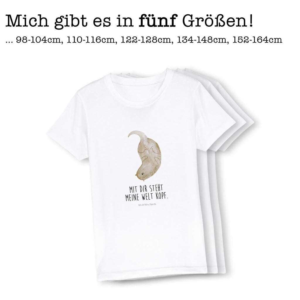 Organic Kinder T-Shirt Otter Kopfüber Kinder T-Shirt, Kinder T-Shirt Mädchen, Kinder T-Shirt Jungen, Otter, Seeotter, Fischotter, Otter Seeotter See Otter