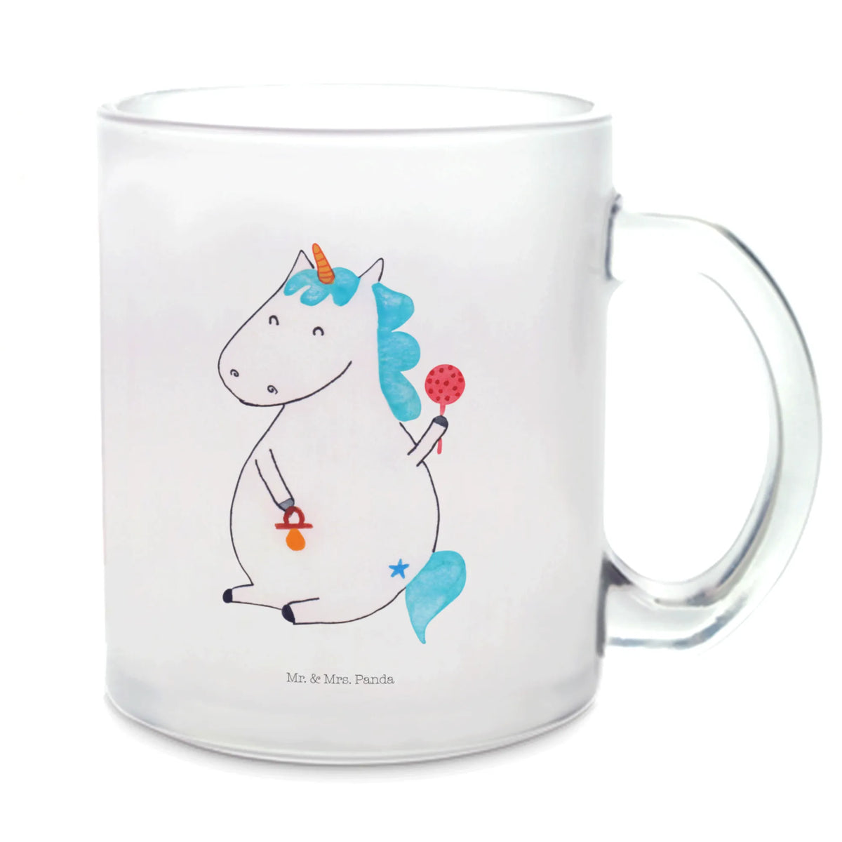 Glass tea cup unicorn infant