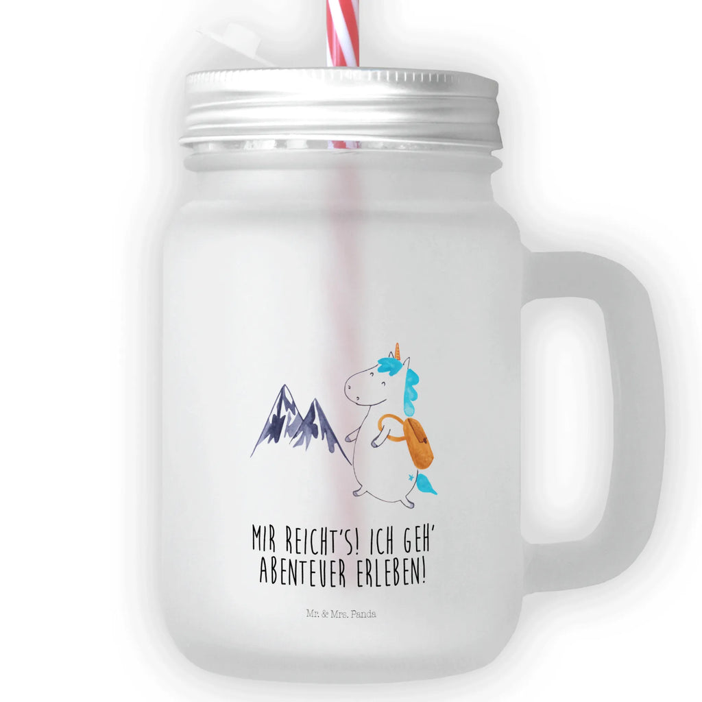 Mason jar drinking glass unicorn climber Mason Jar, preserving glass, summer glass, glass, drinking glass, handle glass, cocktail glass, unicorn, unicorns, world trip, travel, Einhorn, explorer, english, adventure, world traveler, mountaineer, mountains, adventurer, vacation