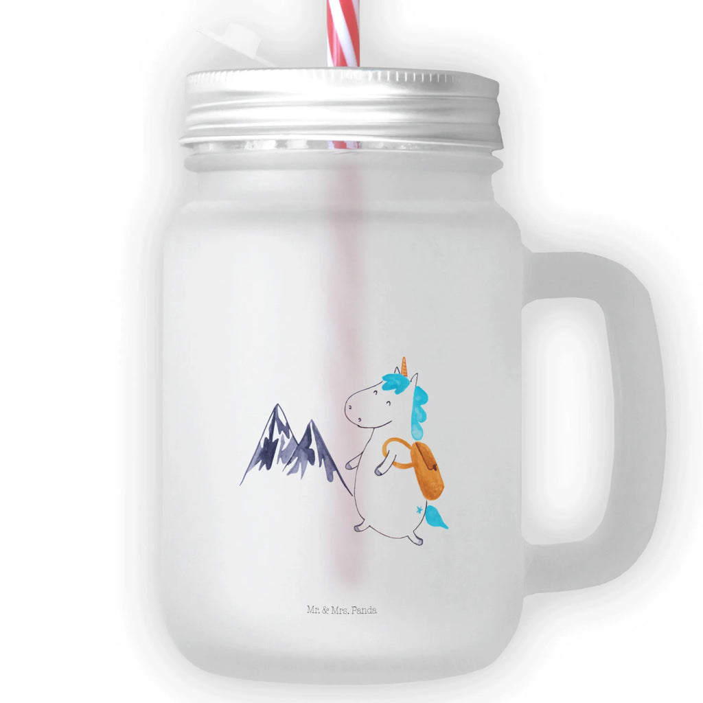 Mason jar drinking glass unicorn climber Mason Jar, preserving glass, summer glass, glass, drinking glass, handle glass, cocktail glass, unicorn, unicorns, world trip, travel, Einhorn, explorer, english, adventure, world traveler, mountaineer, mountains, adventurer, vacation