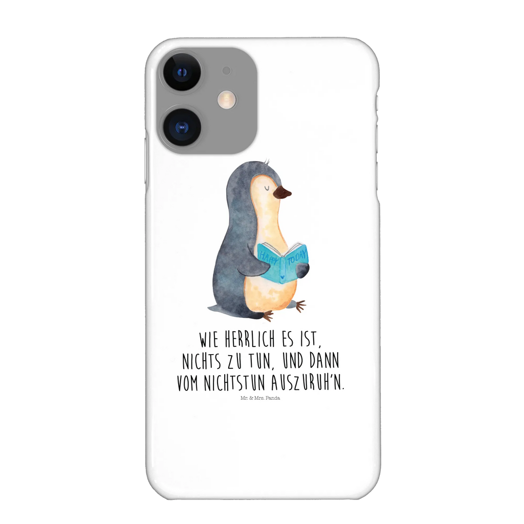 Etui na iPhone 10 pingwin książka Handy Case, Iphone X, Iphone 10, Handycover, Hülle, Cover, Handy, Handyhülle, Pinguin, Pinguine, Bücherwurm, Nichtstun, Buch, Lesen, Ferien, Faulenzen, Freizeit, Urlaub