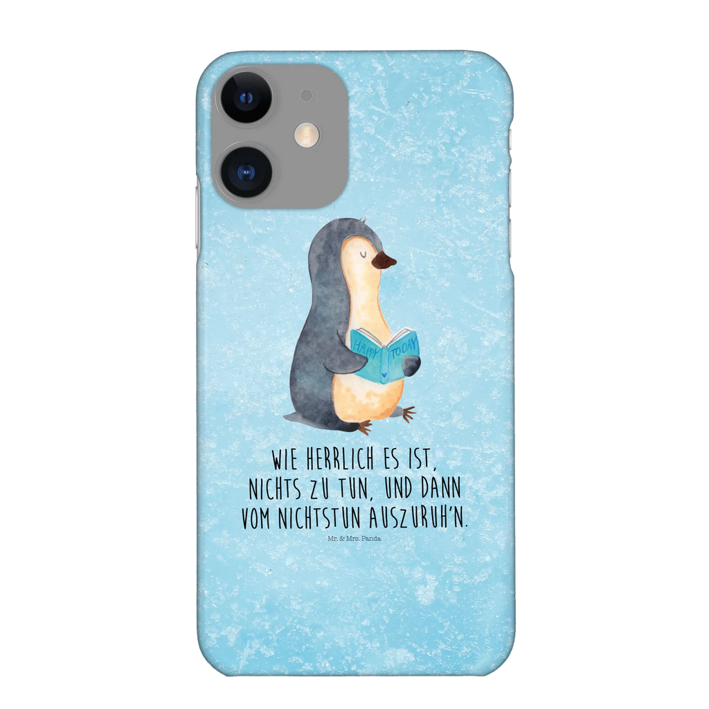 Etui na iPhone 10 pingwin książka Handy Case, Iphone X, Iphone 10, Handycover, Hülle, Cover, Handy, Handyhülle, Pinguin, Pinguine, Bücherwurm, Nichtstun, Buch, Lesen, Ferien, Faulenzen, Freizeit, Urlaub
