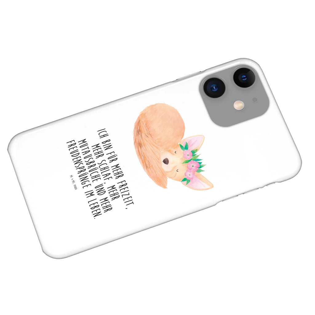 Handyhülle Wüstenfuchs Blumen Handy, Hülle, Cover, Iphone 10, Handycover, Iphone X, Handy Case, Handyhülle, Wildtiere, Afrika, Wüstenfuchs, Blumen, Blumenkranz, Glücklich, Wüste