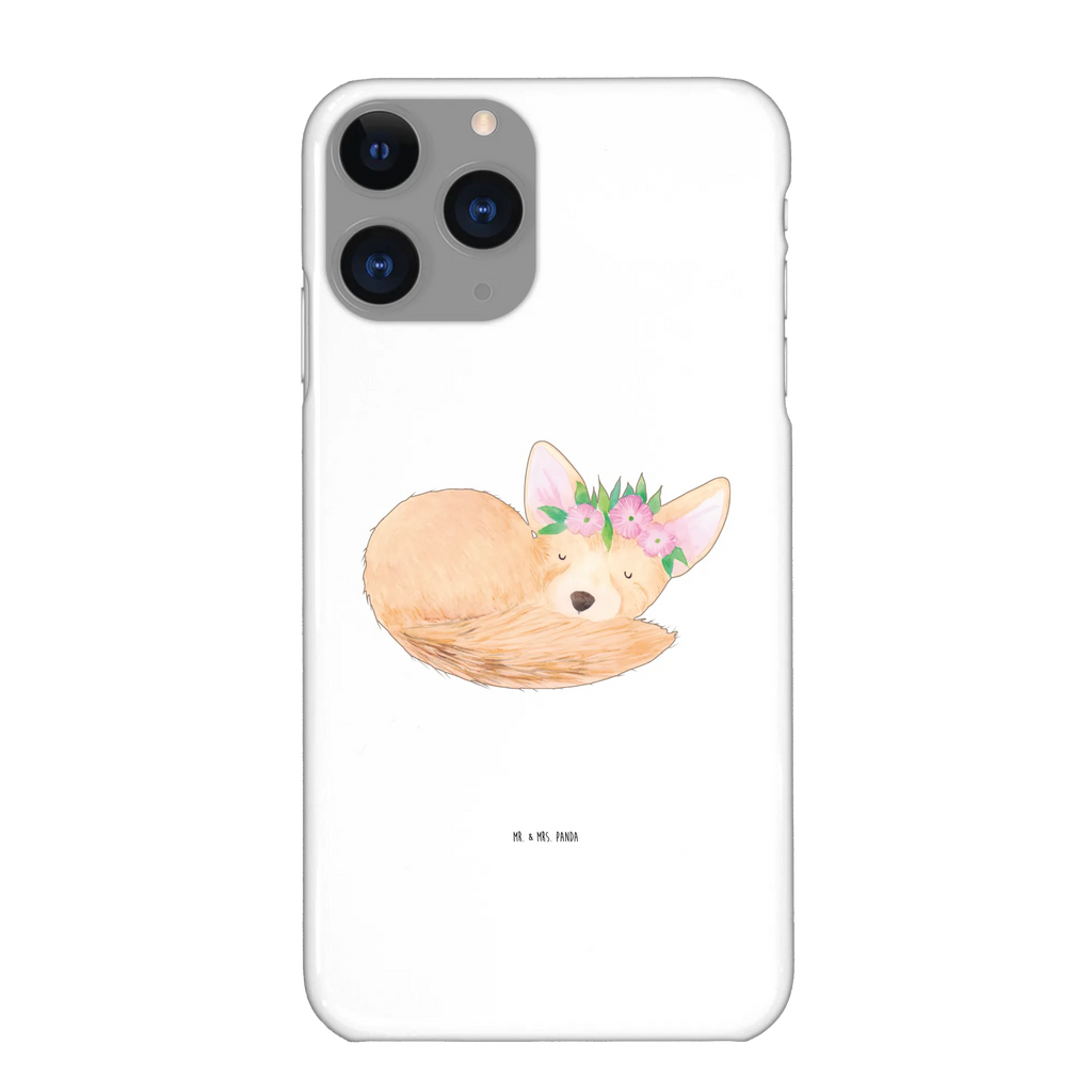 Handyhülle Wüstenfuchs Blumen Handy, Hülle, Cover, Iphone 10, Handycover, Iphone X, Handy Case, Handyhülle, Wildtiere, Afrika, Wüstenfuchs, Blumen, Blumenkranz, Glücklich, Wüste