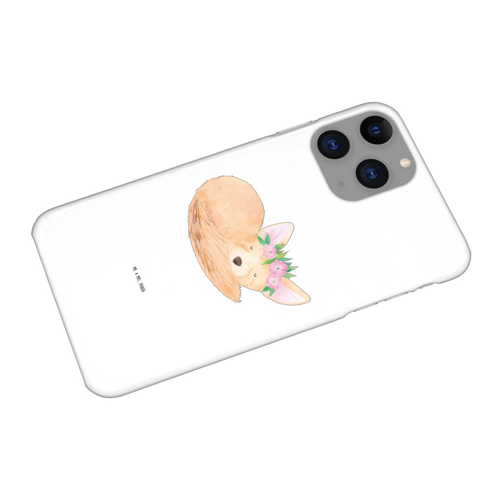 Handyhülle Wüstenfuchs Blumen Handy, Hülle, Cover, Iphone 10, Handycover, Iphone X, Handy Case, Handyhülle, Wildtiere, Afrika, Wüstenfuchs, Blumen, Blumenkranz, Glücklich, Wüste